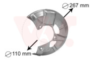 5830371 prachový štít předního brzdového kotouče L 5830371 VAN WEZEL