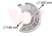 7622371 prachový štít předního brzdového kotouče (pro brzdový kotouč 280x22 mm) L 7622371 VAN WEZEL