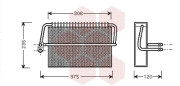 3000V326 výparník klimatizace 280--->600 (±AUT) [212*308*65] 3000V326 VAN WEZEL