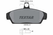2151801 Sada brzdových destiček, kotoučová brzda TEXTAR