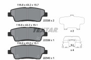 2233801 Sada brzdových destiček, kotoučová brzda TEXTAR
