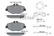 2374381 Sada brzdových destiček, kotoučová brzda Lightweight Technology TEXTAR