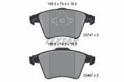 2374702 Sada brzdových destiček, kotoučová brzda epad TEXTAR
