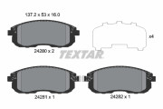 2428001 Sada brzdových destiček, kotoučová brzda TEXTAR