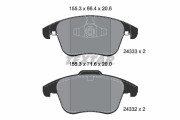2433208 Sada brzdových destiček, kotoučová brzda Q+ TEXTAR