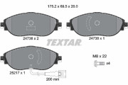 2473801 Sada brzdových destiček, kotoučová brzda epad TEXTAR
