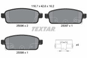 2509681 Sada brzdových destiček, kotoučová brzda Lightweight Technology TEXTAR