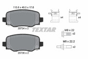 2573401 Sada brzdových destiček, kotoučová brzda epad TEXTAR