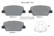2614201 Sada brzdových destiček, kotoučová brzda epad TEXTAR