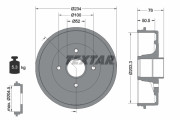 94026800 Brzdový buben TEXTAR