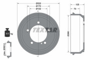 94027000 Brzdový buben TEXTAR
