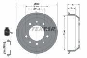 94028600 Brzdový buben TEXTAR