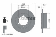 92304003 Brzdový kotouč TEXTAR