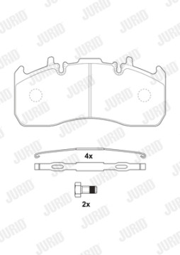 2917709560 Sada brzdových destiček, kotoučová brzda JURID