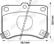 572100J Sada brzdových destiček, kotoučová brzda JURID