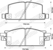 572225J Sada brzdových destiček, kotoučová brzda JURID