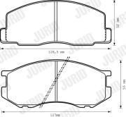 572303J Sada brzdových destiček, kotoučová brzda JURID