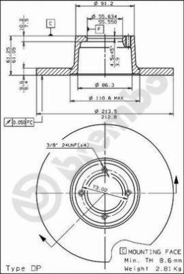 08.1980.20 Brzdový kotouč PRIME LINE BREMBO