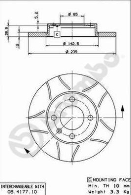 08.4177.75 Brzdový kotouč BREMBO MAX LINE BREMBO