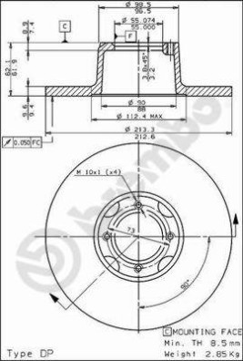 08.4334.10 Brzdový kotouč PRIME LINE BREMBO