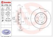 08.4750.34 Brzdový kotouč PRIME LINE BREMBO