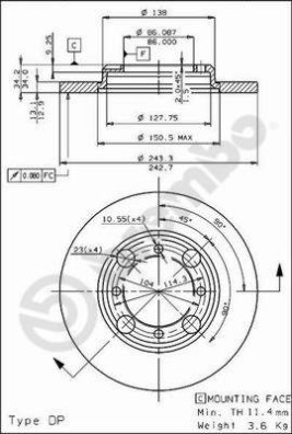 08.4786.10 Brzdový kotouč PRIME LINE BREMBO