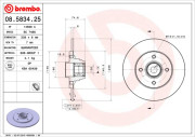 08.5834.25 Brzdový kotouč TWO-PIECE FLOATING DISCS LINE BREMBO