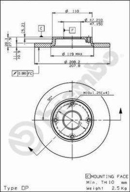 08.5877.10 Brzdový kotouč PRIME LINE BREMBO