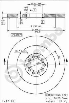 08.6750.20 Brzdový kotouč PRIME LINE BREMBO