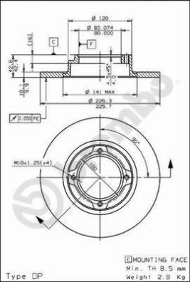 08.6858.10 Brzdový kotouč PRIME LINE BREMBO