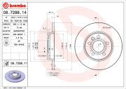 08.7288.11 Brzdový kotouč COATED DISC LINE BREMBO