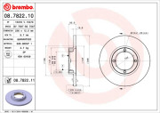 08.7822.10 Brzdový kotouč PRIME LINE BREMBO