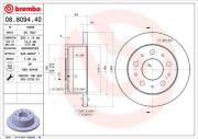 08.8094.40 Brzdový kotouč PRIME LINE BREMBO