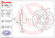 08.8682.1X Brzdový kotouč BEARING DISC LINE BREMBO