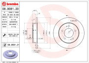 08.9081.20 Brzdový kotouč PRIME LINE BREMBO