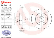 08.9461.20 Brzdový kotouč PRIME LINE BREMBO