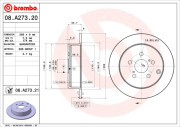 08.A273.20 Brzdový kotouč PRIME LINE BREMBO