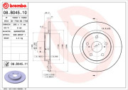 08.B045.10 Brzdový kotouč PRIME LINE BREMBO