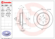 08.C061.10 Brzdový kotouč PRIME LINE BREMBO