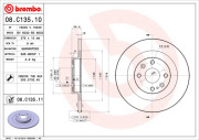 08.C135.10 Brzdový kotouč PRIME LINE BREMBO