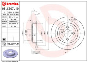 08.C307.11 Brzdový kotouč COATED DISC LINE BREMBO