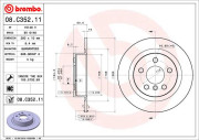 08.C352.11 Brzdový kotouč COATED DISC LINE BREMBO