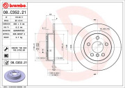 08.C352.21 Brzdový kotouč COATED DISC LINE BREMBO