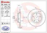 08.C423.11 Brzdový kotouč COATED DISC LINE BREMBO