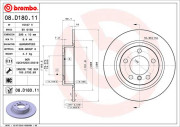 08.D180.11 Brzdový kotouč COATED DISC LINE BREMBO