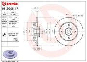 08.D205.17 Brzdový kotouč TWO-PIECE FLOATING DISCS LINE BREMBO