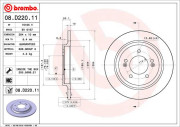 08.D220.11 Brzdový kotouč COATED DISC LINE BREMBO