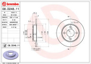 08.D248.11 Brzdový kotouč COATED DISC LINE BREMBO