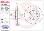 08.D249.11 Brzdový kotouč COATED DISC LINE BREMBO