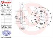 08.D416.11 Brzdový kotouč COATED DISC LINE BREMBO